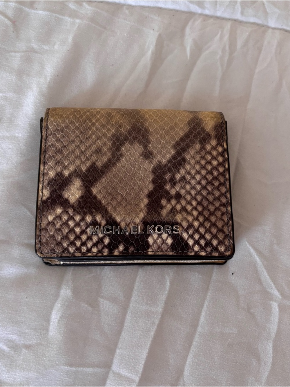 Michael Kors snakeskin clutch wallet - Picture 1 of 3
